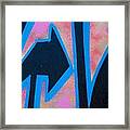 Pink And Blue Graffiti Arrow Square Framed Print