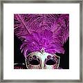 Pink And Silver Mardi Gras Mask Framed Print