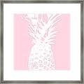 Pink And White Pineapple Framed Print