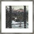 Snow - Pink Mountain - Blueridge Mountains Framed Print