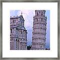 Pisa Duomo And Tower - Evening Framed Print