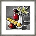Pitchers With Lemons And Nectarine Framed Print