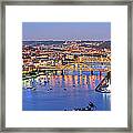 Pittsburgh Pennsylvania Skyline At Dusk Sunset Extra Wide Panorama Framed Print