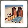 Pixie Collapsible Boat On The Beach Framed Print