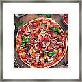 Pizza With Ingredients Framed Print