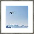 Plane And Mountains Framed Print