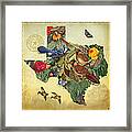 Nature Map Of Texas Framed Print