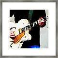 Playing A White Guitar Framed Print