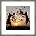 Playing With Water Framed Print