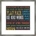 Playroom Rules Framed Print