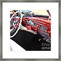 Plymouth Dash Red And White With Chrome Framed Print
