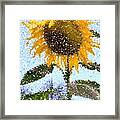 Pointillist Sunflower In Sun City Framed Print