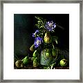 Poires Et Fleurs Framed Print