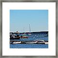 Police Launch In Harbor Portland Maine Framed Print