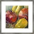Pomegranates And Pears Framed Print