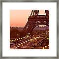 Pont D'iena And Eiffel Tower / Paris Framed Print