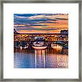 Ponte Vecchio At Sunset Framed Print