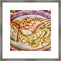 Pork Chop Noodles And French Bread Framed Print