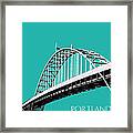 Portland Bridge - Teal Framed Print