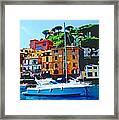 Portofino Watercolors Framed Print