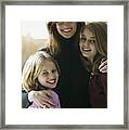 Portrait Of A Mid Adult Woman With Her Daughters Framed Print