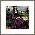 Portrait Of A Woman In Lilac Framed Print
