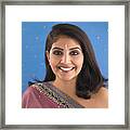 Portrait Of Beautiful Indian Woman. Framed Print