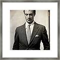 Portrait Of Gary Cooper Wearing A Suit Framed Print