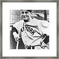 Portrait Of Lou Gehrig Framed Print