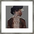 Portrait Of Man With Eagle Overlay On Framed Print