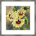 Portrait Of Sunflowers Framed Print