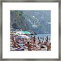 Positano - Sono Tutti In Spiaggia Framed Print