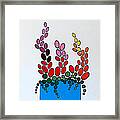 Potted Blooms - Blue Framed Print