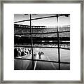 Pov Right Field Foul Pole Original Yankee Stadium In Black And White Framed Print