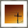 Power Line Sunset Framed Print