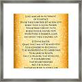 Prayer Of St Francis - Pope Francis Prayer - Gold Parchment Framed Print