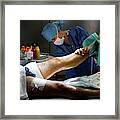 Preparation For Knee Surgery Framed Print