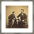 President Abraham Lincoln With Son Tad Framed Print