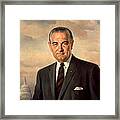 President Lyndon Johnson Painting Framed Print