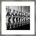 Pretty Rockettes In Dance Line At Radio City Music Hall Framed Print
