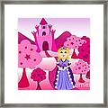 Princess And Pink Castle Landscape Framed Print