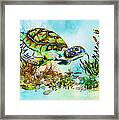 Psychedelic Sea Turtle Framed Print