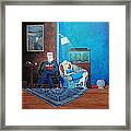 Psychiatrist Sitting In Chair Studying Spider's Reaction Framed Print