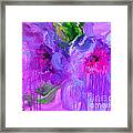 Purple Abstract Peonies Flowers Painting Framed Print