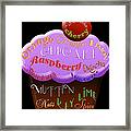 Purple Cupcake Typography Framed Print