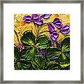 Purple Flowers Shamrocks Framed Print