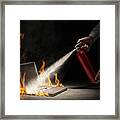 Putting Out A Computer Fire Framed Print