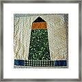 Quilt Work Of The Chambers Island Lighthouse Framed Print