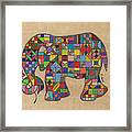 Quilted Elephant Framed Print