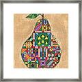 Quilted Pear Framed Print